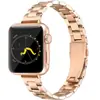 Adequado para Apple Apple Watch 1-S10/Ultra Pulseira de Aço Inoxidável Três Contas Cintura Pequena de Homem Pulseira Slim Fit