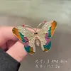 Broche de borboleta colorido, requintado e totalmente cravejado de diamantes, broche elegante de esmalte com diamantes incrustados, venda quente no atacado para ternos