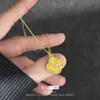 Ouro de areia vietnamita moda nicho senso de design ponto de strass trabalho em ouro trevo de quatro folhas pingente de cobre alto senso temperamento corrente de clavícula