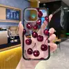 Estação TEMU Cor de Alto Padrão Vermelho Vinho Cereja Aplicável ao Apple 18promax Capa de Celular de Alto Valor 17 Capa Protetora Magnética