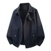 Chaqueta americana de corte limpio con solapa Detroit para hombre, abrigo casual de trabajo vintage fresco y holgado para primavera y otoño para hombre