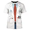 Camiseta de manga corta para hombre con estampado 3D de uniforme de capitán, superventas transfronterizo, top holgado casual moderno de cuello redondo para primavera y verano