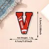 Parches de Tela de Colores Rojos con 26 Letras del Alfabeto Inglés y Números, Estilo Béisbol Americano, Parches Decorativos para Planchar DIY