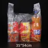 Alça de nó chinês sacola de embalagem descartável para viagem sacola de compras sacola de comida saco plástico tipo colete transparente comercial e doméstico