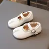 Zapatos de Cuero para Niña 2026 Primavera y Otoño Estilo Coreano Estilo Pequeña Princesa Suela Suave Cómoda para Niños Zapatos de una Sola Pieza con Punta Dividida