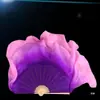 Dança Clássica Roxo Púrpura Gradiente Cor Dupla Face Alongado Ventilador de Dança Performance Yangko Estilo Chinês Ventilador de Dança Clássica