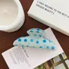 Pinza de tiburón versátil estilo ins coreano con diseños de frutas y arándanos, pinza para el pelo de cuadros azul claro para recogidos de niñas, nuevo