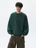 Capa interior otoñal, bordada estilo étnico, sin capucha, moderna, corte holgado, sudadera con cuello redondo estilo americano para hombre, peso pesado, top/chaqueta lavada a la arena