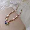 Colar de pérolas com contas de olho de tigre artificial cilíndrico, elegante, empilhado, vestível, corrente de lã, outono e inverno, colar de alta qualidade para mulheres