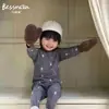 Conjunto de Ropa Térmica de Algodón Puro Otoño e Invierno para Niños Beixinan Tipo 220Ga Pijamas Separados Cálidos Conjunto de Bebé
