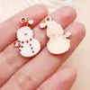 Colgantes Serie Navideña de Aleación Roja con Goteo de Aceite Muñeco de Nieve Copo de Nieve Charms Accesorios para Pendientes Llavero DIY