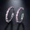 Moda europea y americana personalizada todo partido forma de huevo hebilla de oreja de circón pendiente de mujer hermoso Ruili Disparo en la calle joyería fábrica directa pendientes Ruili