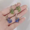 Pendientes de Cristal Verde Oxígeno Lima Uva Verano 2025 Nuevo Diseño de Temperamento Fresco Accesorios Versátiles para Orejas de Mujer