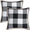 Almofadas de Sofá de Algodão e Linho de Fábrica, Almofadas Decorativas, Design Xadrez com Renda de Linho, Novos Modelos Amazon, Personalização em Atacado