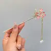 Presilhas de Cabelo Exclusivas Estilo Antigo no Atacado, Presilhas de Cabelo Flor de Magnólia, Acessórios de Cabelo com Franjas, Presilhas de Cabelo em Formato de U de Alta Qualidade