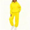 Novo conjunto esportivo casual de duas peças outono/inverno feminino transfronteiriço europeu e americano da Amazon com moletom de ombros caídos e calça longa