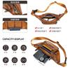 Bolso de Pecho para Hombre Más Vendido Transfronterizo, Bolso de Cintura de Cuero Genuino Lavado de Color Moderno, Bolso de Hombro Portátil para Deportes al Aire Libre, Mochila Pequeña a la Moda