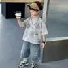 Conjunto de Verano para Niños 2026 Estilo Nuevo, Elegante y Fresco para Niños Pequeños, Ropa de Manga Corta de Moda para Bebés en Verano