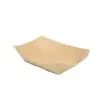 Caja Desechable de Papel Kraft Forma de Barco Brochetas BBQ Comerciales Empaque para Papas Fritas para Llevar Catering Bocadillos Contenedor de Alimentos Abierto