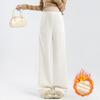 7301C#M-3XL Novas Calças de Perna Larga para Mulheres Grávidas Cordão Lã Ártica Calças Retas Calças Casuais Soltas