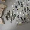 Adesivos de Unha Gato Preto Estilo Escuro Adesivos de Unha Embutidos Estéreo 5D Estampagem a Quente Halloween DIY Arte de Unhas Adesivos Autoadesivos