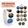 500 adesivos/rolo mundo animal adesivos em rolo adesivos para diário fita de vedação para capa de celular decorativa transfronteiriça atacado