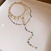 Collar Colgante de Perla, Caracola y Estrella de Mar Transfronterizo Europeo y Americano Estilo Festivo Retro Cadena para Clavícula Lujo Ligero Collar de Alta Gama para Mujer
