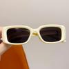 Gafas de Sol Rectangulares Estilo Americano Retro para Chicas Calientes, Gafas de Sol de Marco Pequeño Estrecho de Alta Gama para Mujer, Hip Hop Americano y Europeo Negro