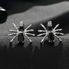 Brincos góticos de aranha escura para mulheres, estilo europeu e americano, brincos de aranha tridimensionais cravejados de diamantes, brincos de Halloween