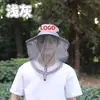 Chapéu com Máscara de Tela Masculino para Lazer ao Ar Livre, Pesca, Apicultura, Chapéu de Sol de Verão Respirável, Anti-Mosquito e Insetos, Estampado com Logo