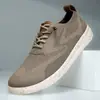 Nuevos zapatos casuales ligeros de encaje con cordones para hombre, mocasines transpirables de punto volador, mocasines para hombre de talla grande