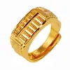 Loja de ouro com 1:1 anel de ábaco aberto para dinheiro masculino Anel masculino de moda ouro vietnamita imitação de ouro fornecimento atacado
