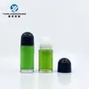 Botella transparente esmerilada redonda recta con aplicador roller de bola 30ml botella de vidrio para aceite esencial botella para aceite de masaje de perfume cuenta 50ml