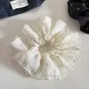 Suave Anillo para el Cabello de Malla Perlada Estilo Coreano con Puntos de Ola Anillo de Cola de Pino Flor de Titular Elegante Cuerda para el Cabello