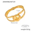 Pulsera de moda europea y americana pulsera de acero de titanio hueca de bola grande diseño de personalidad exagerada joyería al por mayor chapada en oro de 18k