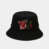 Ins Nuevo Elegante Patrón de Flor de Peonía Sombrero de Pescador para Mujer Sombrero de Cubeta de Moda para Primavera y Verano para Protección Solar al Aire Libre