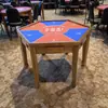 Mesa pentagonal de madera maciza ajedrez y juego de cartas mesa Guandan mesa hexagonal Gouji mesa pata de perro mesa Dou Dizhu mesa Baohuang octagonal