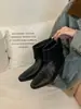 Uso bidirecional, bico quadrado, dobrável, retrô, versátil, primavera/outono, botas de moda que aumentam a altura, novo estilo 2026, botins de couro macio para mulheres