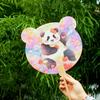 Abanico con diseño de panda AR, recuerdo turístico de Sichuan, tarjeta de viaje de la ciudad, abanico con diseño de panda de flores y Ye Qizi Meng Lan