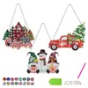 Pintura de Diamantes Transfronteriza Personalizada Hecha a Mano DIY Diamante Completo Imán para Refrigerador Posavasos de Diamante Navideño Colgante Colgante Adornos Colgantes