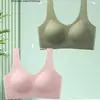 Ropa interior para mujer sin marcas con copa fija, chaleco deportivo fino sin copa, sujetador de una pieza, lavable a máquina, no extraíble