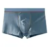 Ropa interior de hombre Huajielong de nailon de seda helada, color liso al por mayor, tiro medio, talla grande, bóxers transpirables para hombre, se puede enviar en nombre de los clientes