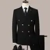 Conjunto de Terno Masculino Plus Size para Entrevistas Profissionais, Traje de Negócios Formal, Traje de Casamento, Conjunto de Duas Peças com Abotoamento Duplo