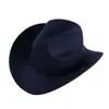 Sombrero de Copa Rizado Vaquero Occidental Europeo y Americano Otoño e Invierno Nuevo Sombrero de Lana Jazz Retro Sombrero de Copa de Fieltro Transfronterizo para Hombres y Mujeres