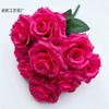Ramo de Rosas Estilo Europeo de 9 Piezas con Rosas de Hielo Nieve y Flores Artificiales de Diamante para Decoración del Hogar, Arreglos de Boda y Ramos de Flores Artificiales