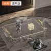 Bandeja de Plástico Criativa para Uso Doméstico Retangular Padrão Ondas d'Água Bandeja de Armazenamento Decoração Bandeja para Xícara de Chá Frutas Lanches