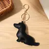 Pingente de chaveiro de cachorro Dachshund fofo em estoque do fabricante, acessório de bolsa em couro PU, pingente de bolsa de cachorro Dachshund
