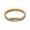 Pulseira Masculina de Aço Inoxidável Dupla Face Popular de Hip-Hop Transfronteiriça, Estilo Punk Simples e Ousado, Pulseira de Joia de Alta Qualidade para Homens