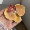 Didy No Tiene Miedo del Mismo Pasador Verde de Phalaenopsis Flor Lateral Flor Artificial Tocado Accesorios para el Cabello de Viaje a la Costa