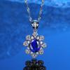 Fornecimento ao vivo s925 prata esterlina verde azul vermelho gema colar feminino cheio de diamante princesa vento três cores opcionais